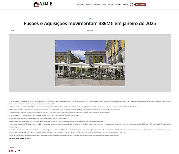 Fuses e Aquisies movimentam 385M em janeiro de 2025